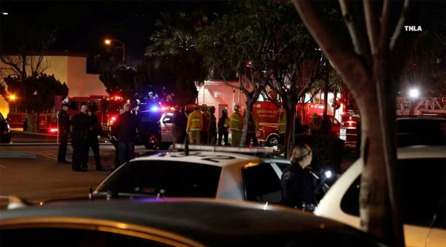 Ten dead in shooting outside Los Angeles; suspect at large