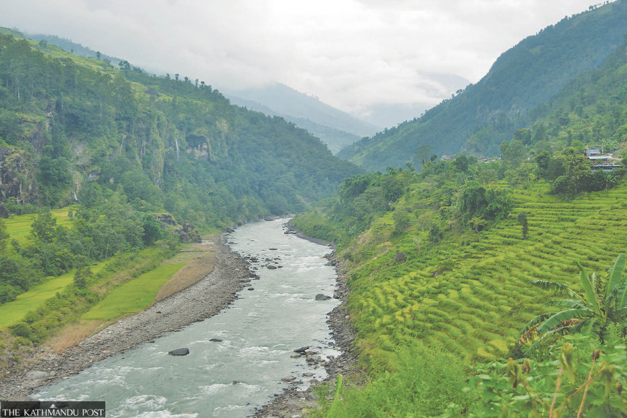 Business activity stalls in Budhi Gandaki project area