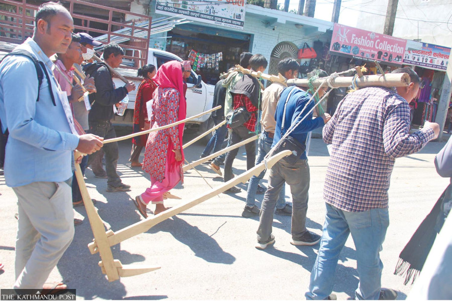Swargadwari Trust’s tenant farmers stage protest demanding land ownership