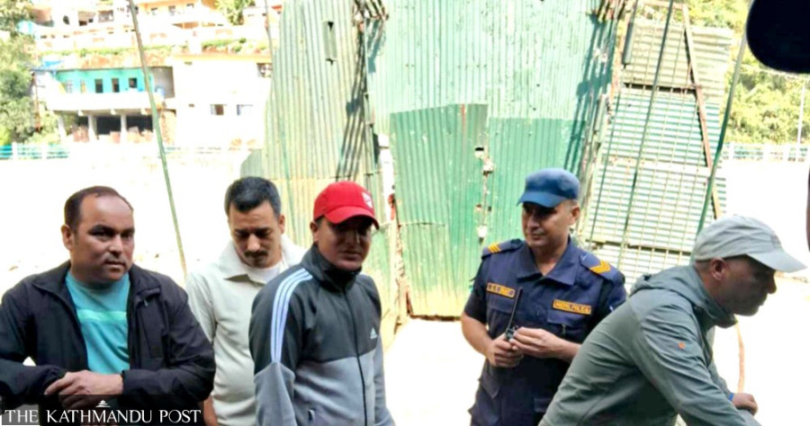 Agitating traders in Darchula padlock Nepal-India cross-border suspension bridge