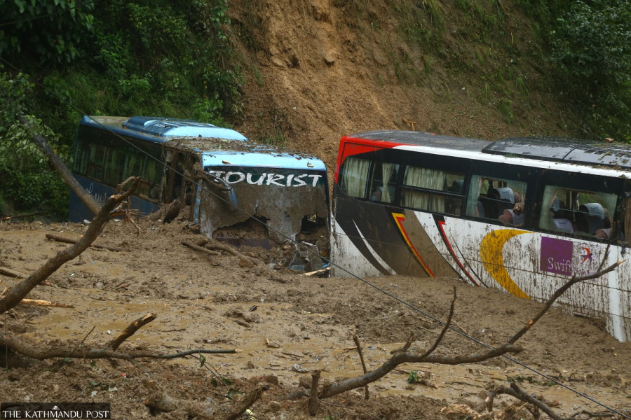 Fourteen bodies recovered from two landslide-buried buses in Dhading