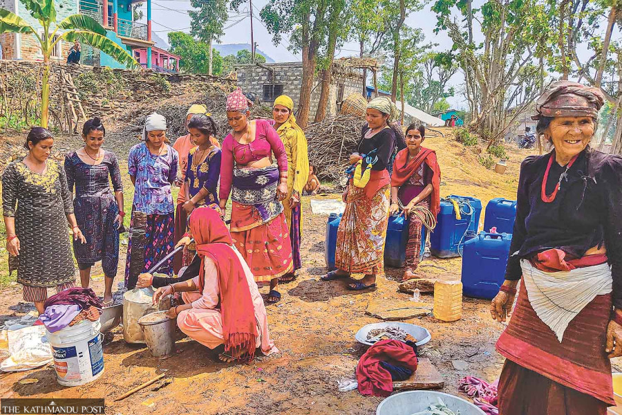 Quake-hit Jajarkot villages reel under water shortage after sources dry up