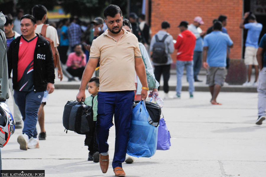 Despite roadblocks, around half a million people have already left Kathmandu Valley for Dashain