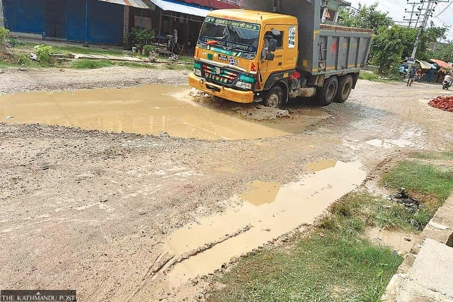 Postal Highway in Nawalparasi West stuck in delays