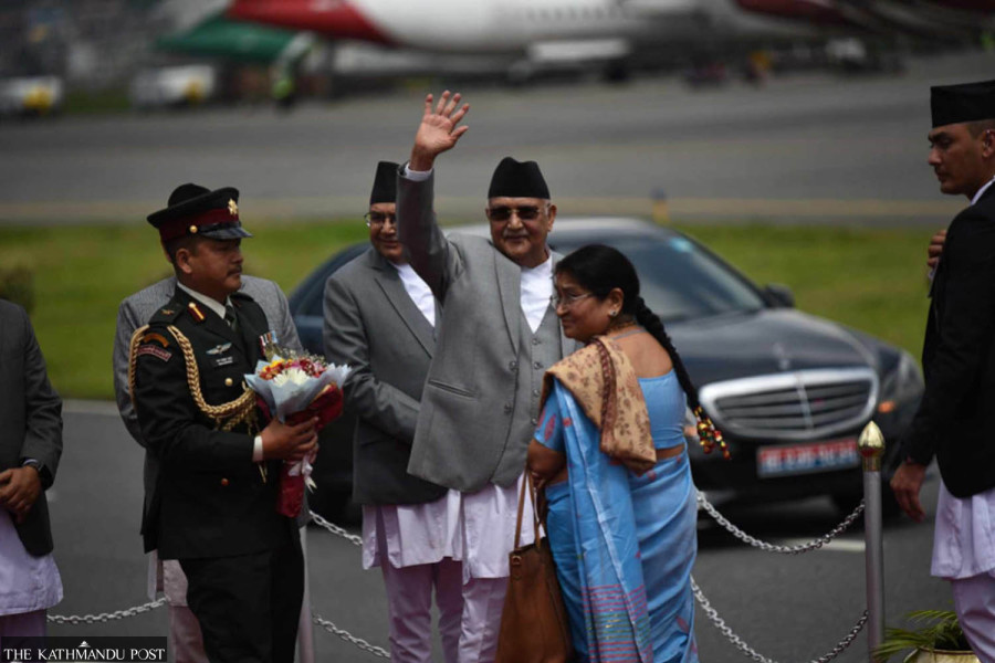 Prime Minister Oli leaves for New York