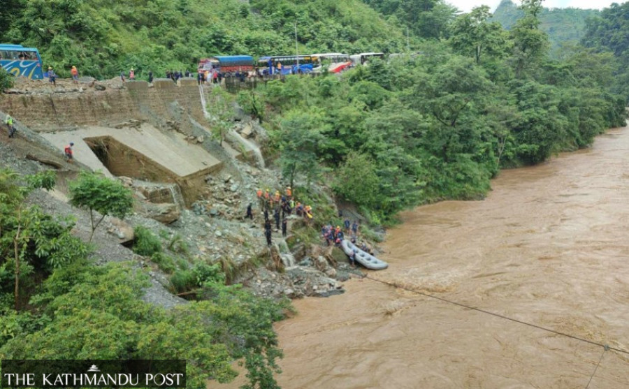 Landslide sweeps away two buses, over 60 passengers missing
