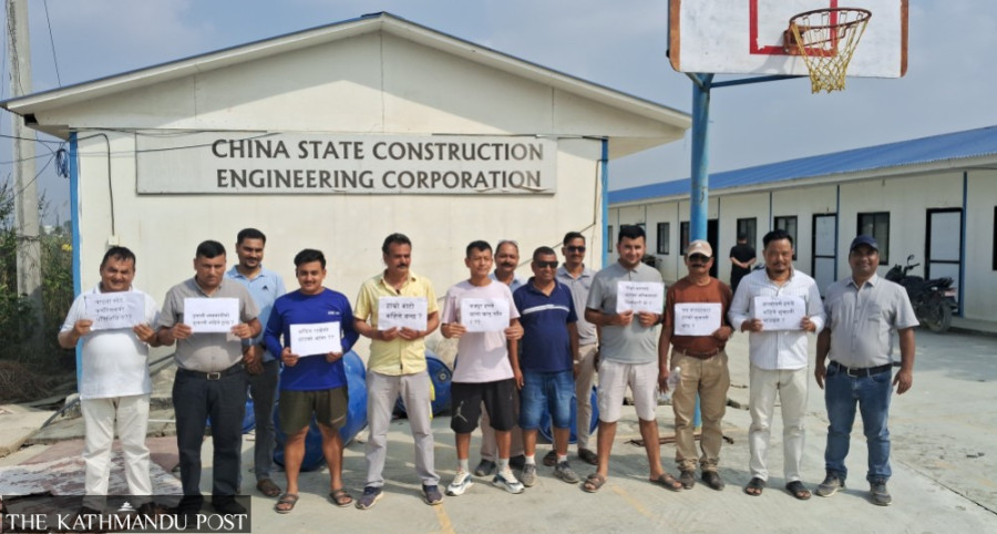 Narayanghat-Butwal road project suppliers protest seeking payment