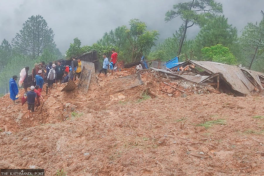 Twelve people killed after landslides bury homes in Baglung and Gulmi districts. Four missing, 12 injured