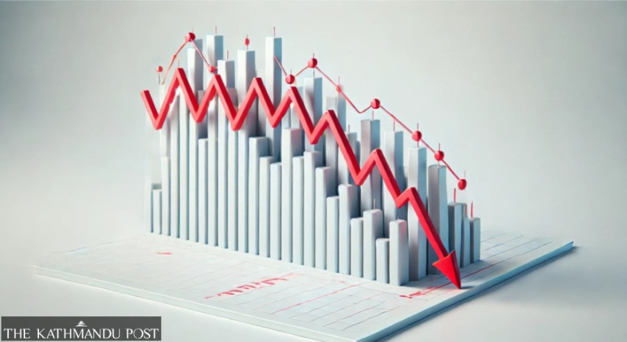 NEPSE drops by 12.10 points, transactions shrink to Rs9 billion