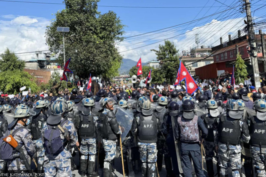 Police fire tear gas at RSP supporters in Pokhara