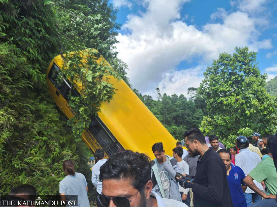 Child and mother killed in Pokhara school bus accident
