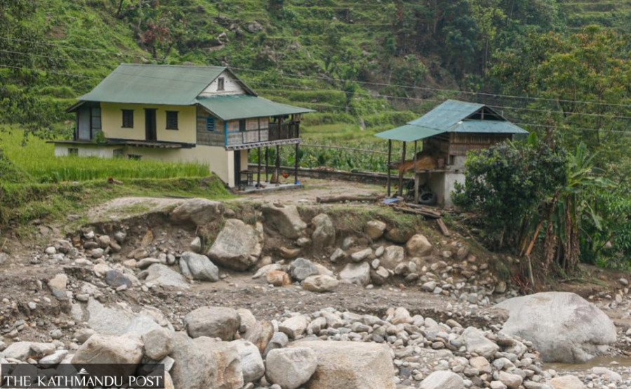 Three houses swept away, 25 families affected by Sankhuwasabha landslide