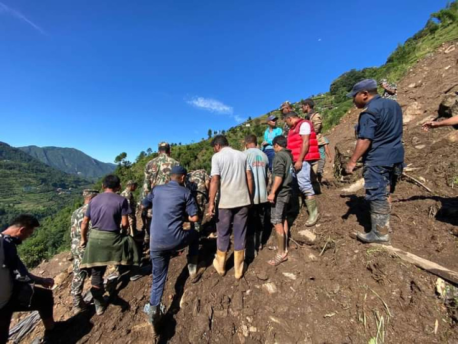 Midnight landslide kills six people, four more missing in remote village in Ramechhap district