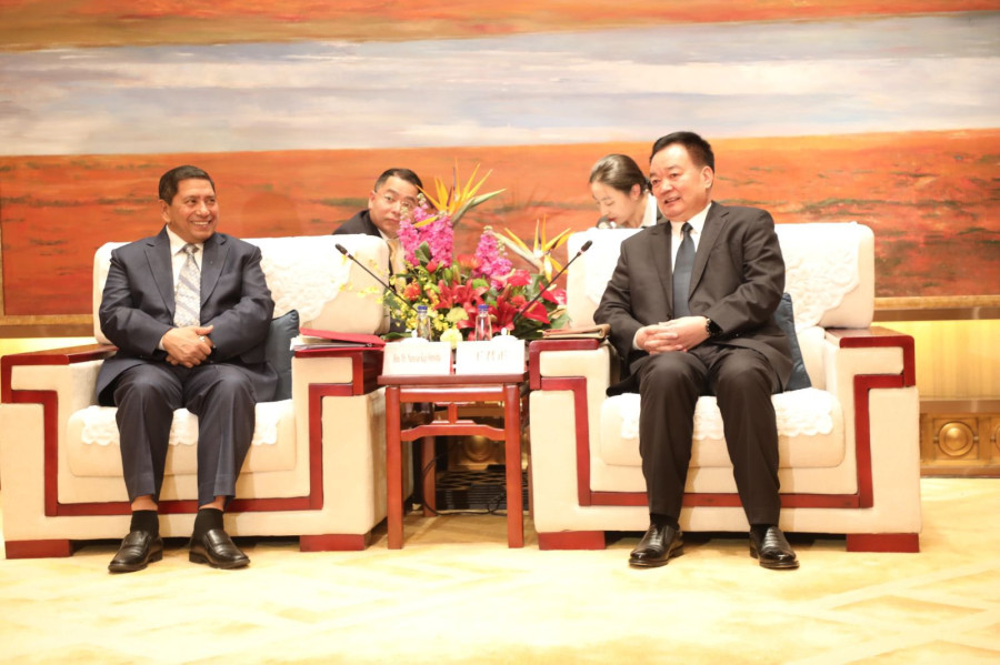 DPM Shrestha holds talks with Chinese communist leader in Lhasa