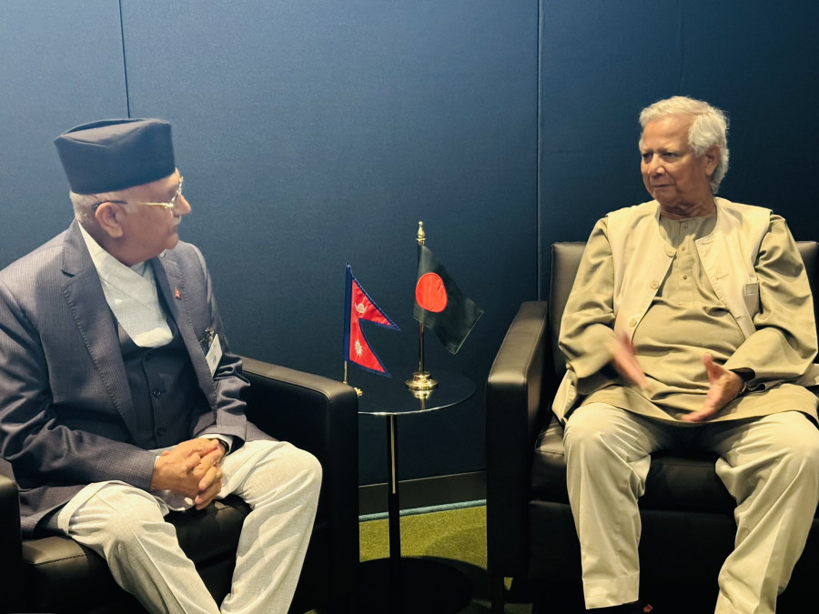 Prime Minister Oli holds talks with Bangladesh chief adviser in New York