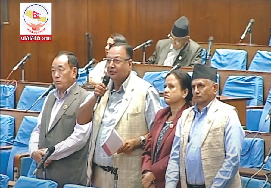 Verbal exchange between UML, Maoist lawmakers leads to House obstruction