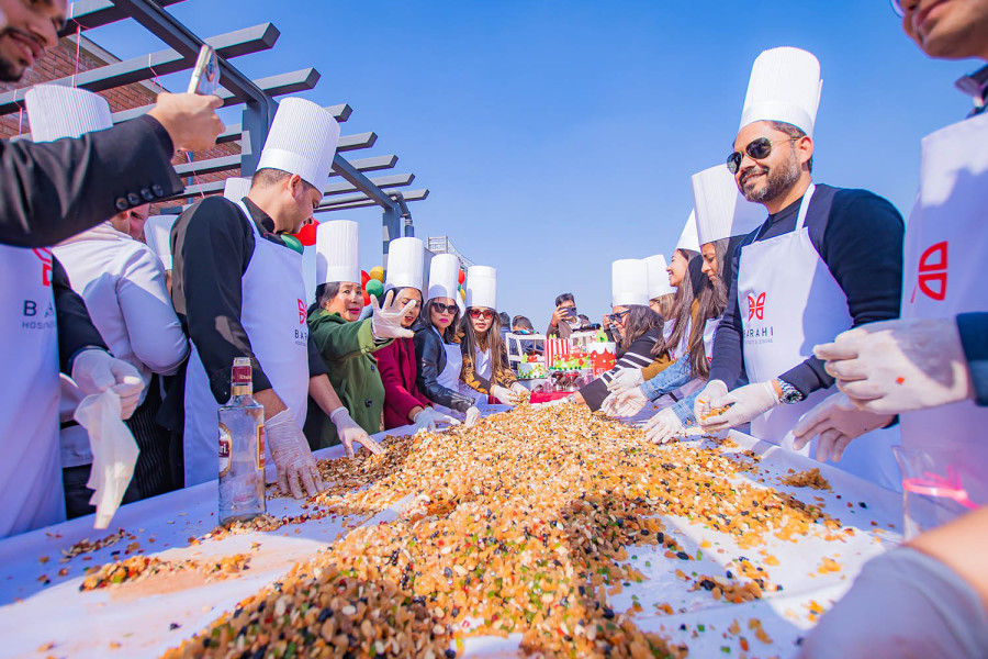 Christmas Cake mixing event lights up Barahi Kathmandu