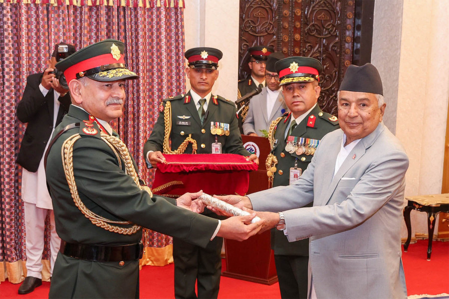 President Paudel confers honorary rank of Nepal Army General on Indian Army chief Dwivedi