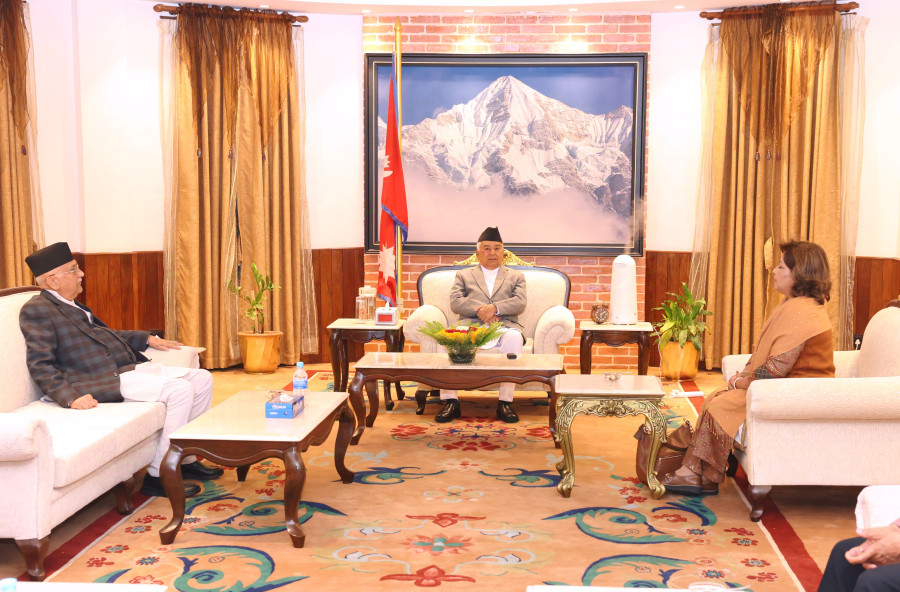 Prime Minister Oli, Foreign Minister Deuba brief President Paudel on China visit