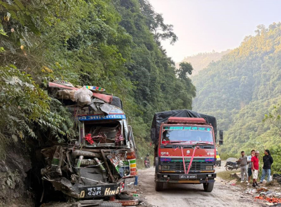 One dead, another injured as two trucks collide in Palpa