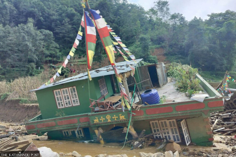 Landslide blocks BP highway at Pipley in Kavre