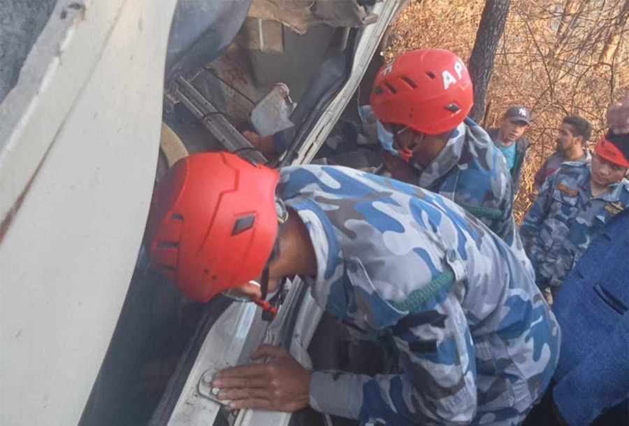 Two dead, 10 injured in Kaski jeep crash
