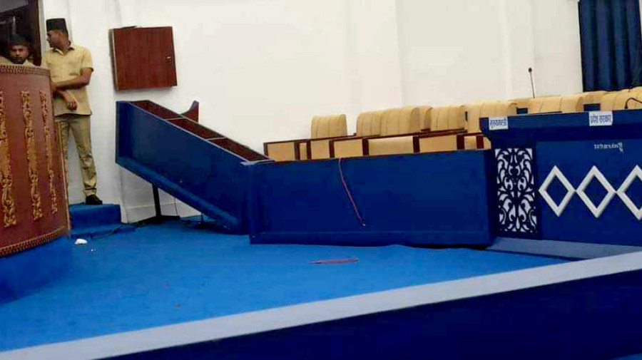 Madhesh lawmakers resort to vandalism in provincial assembly