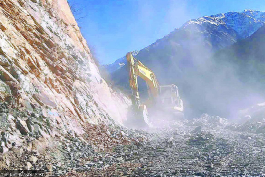 Dry landslide blocks Karnali Corridor