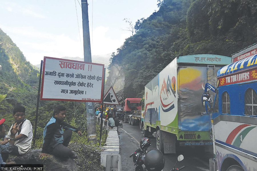 Passengers endure two nights stranded on the road as Tuinkhola landslide blocks Narayanghat-Muglin section