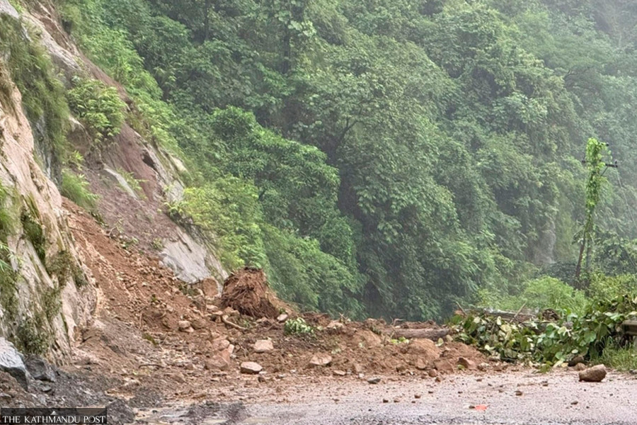Landslides block roads in Gulmi, Palpa and Kalikot