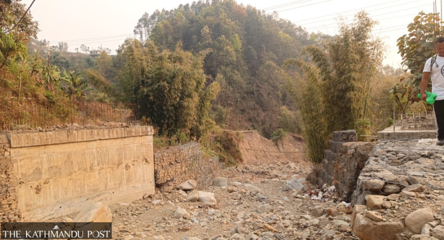 Leduwa stream bridge in Dharan left incomplete for four years