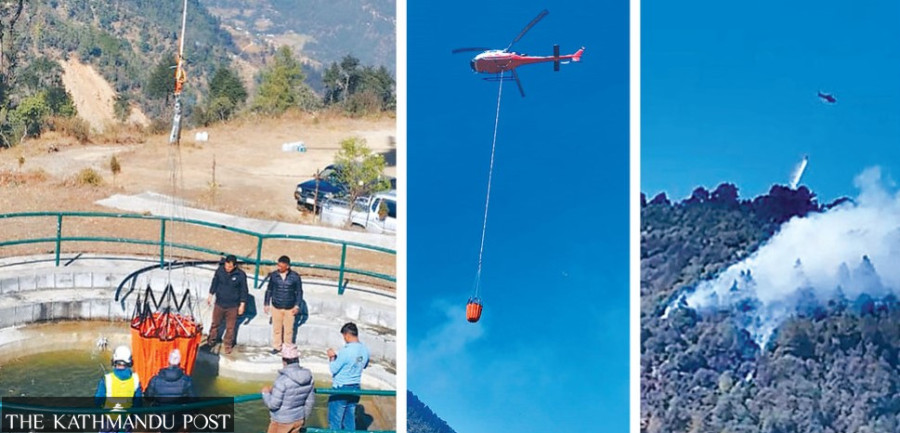 Wildfire in Mahabharat region rages for four days without control