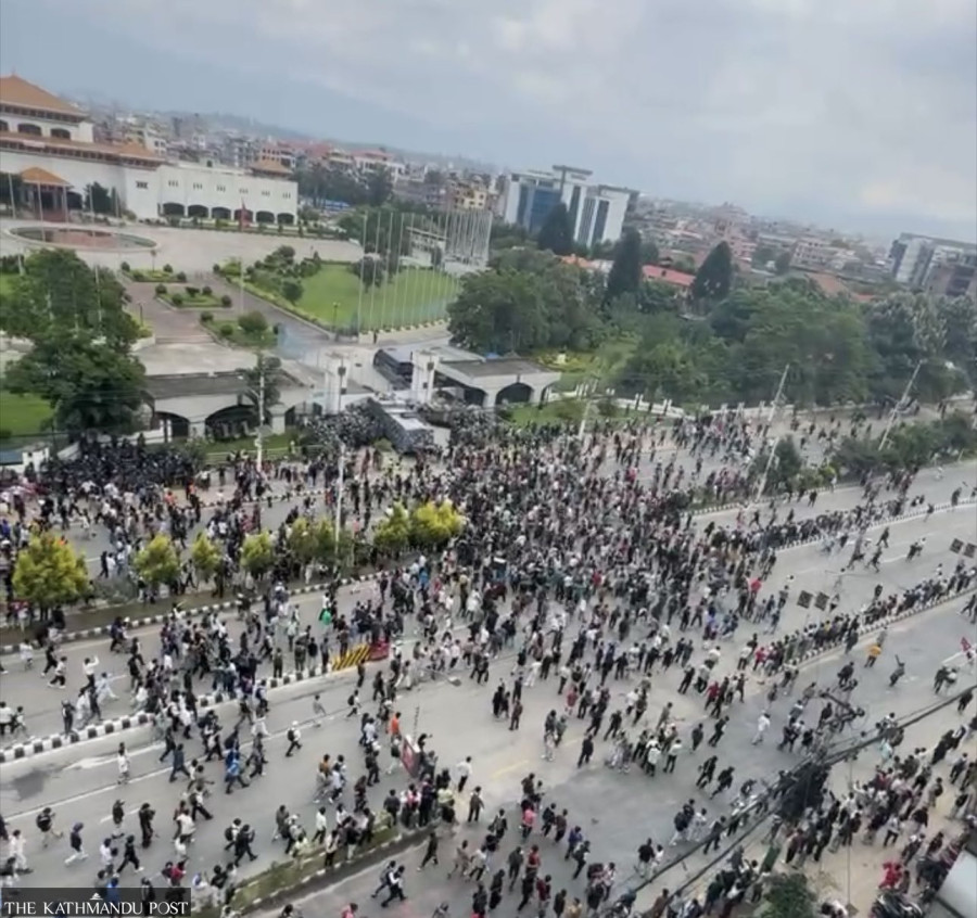 Gen Z protesters break restricted area in New Baneshwar, police use teargas, water cannons