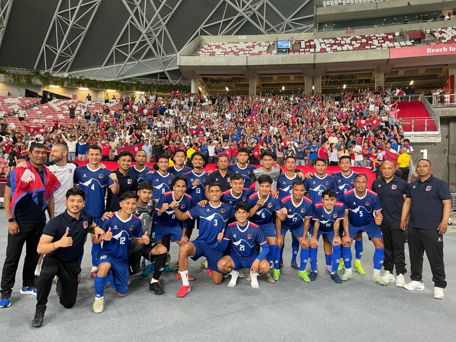 Nepal score, defeat Singapore for first time