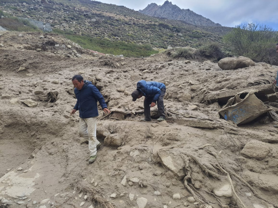 Landslide, flood displace eighteen families in Humla