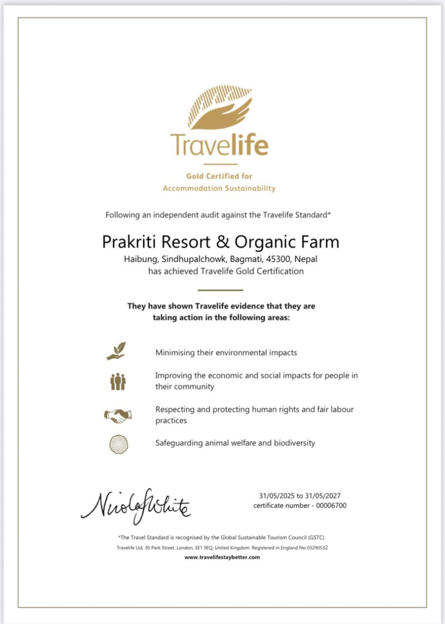 Prakriti Resort wins sustainable tourism award
