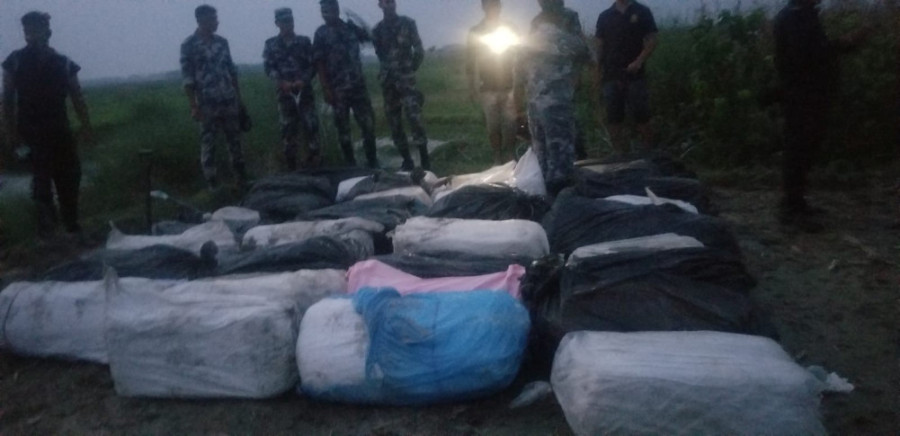 Police recover 1,120 kg marijuana concealed beneath sand at Katana River