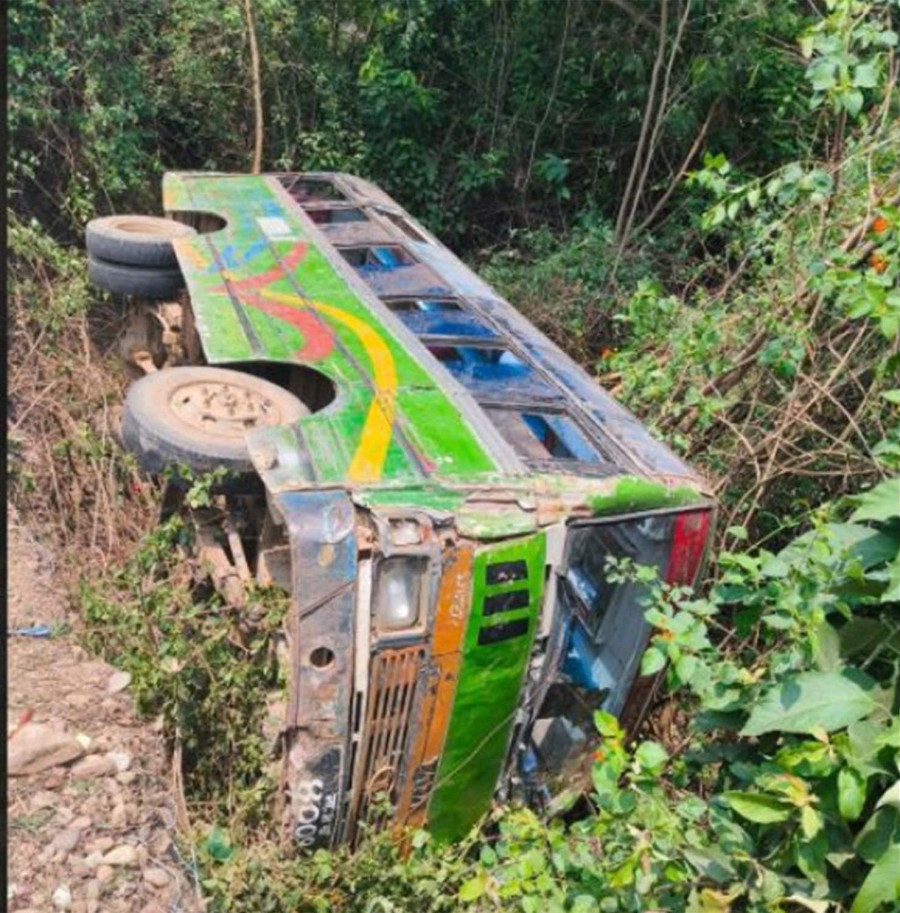Two dead, 34 injured in Dang bus accident