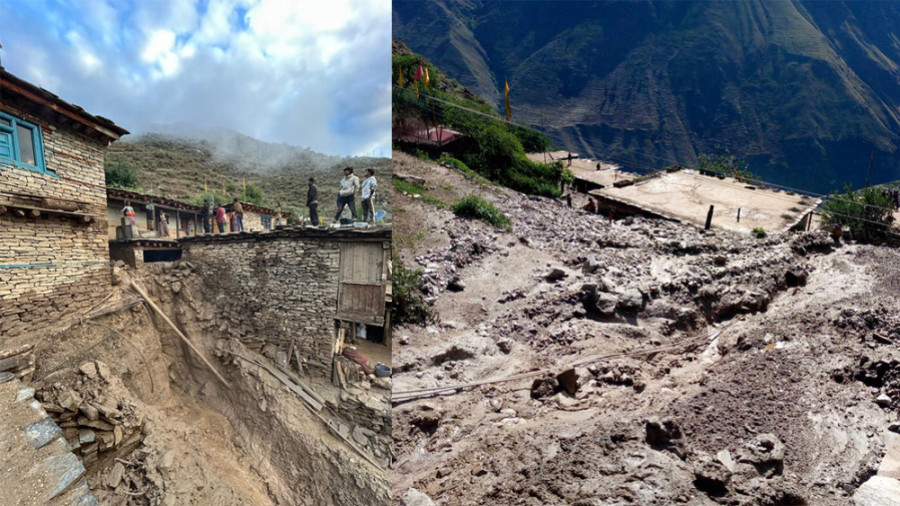 Flood and landslide damage 53 houses and a school in Dolpa’s Riba village