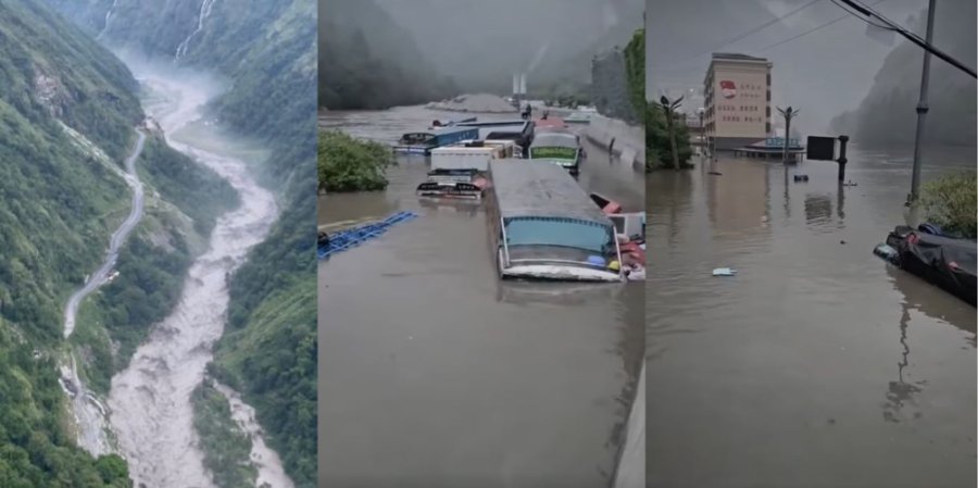 Flood washes away Nepal-China border bridge at Rasuwagadhi