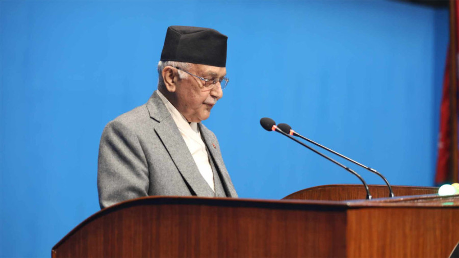 Prime Minister Oli responds to lawmakers in Parliament