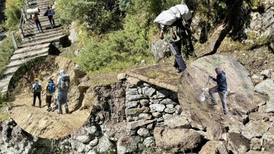 Trails in Khumbu reopened after heavy rain-induced landslides