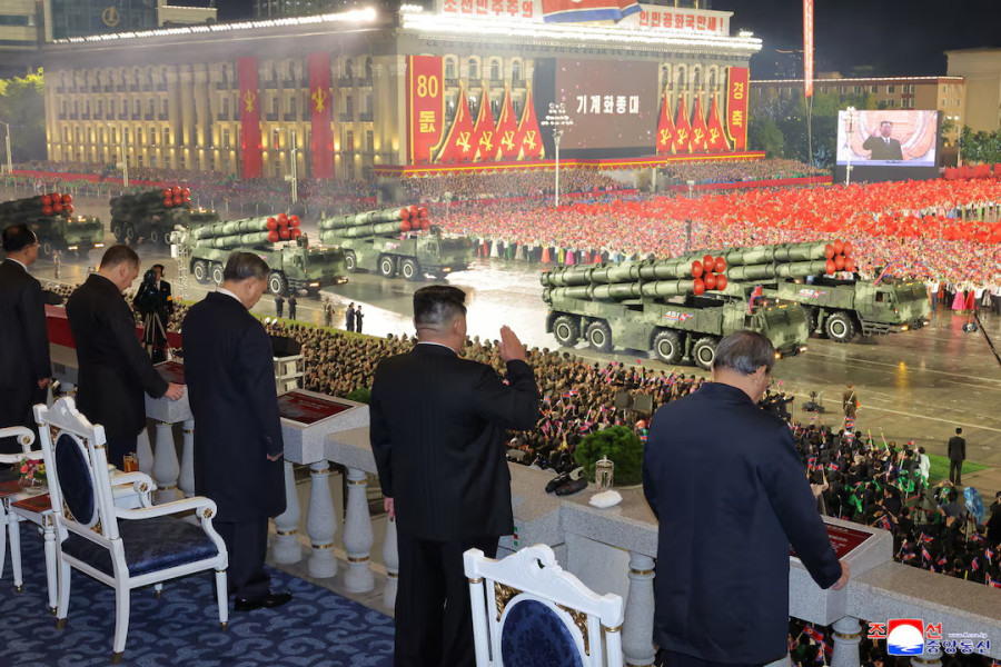 North Korea holds military parade, shows off new intercontinental missile
